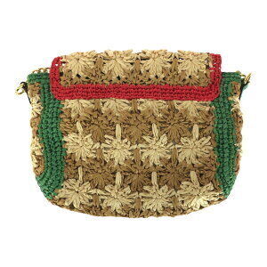 Gucci Bag chain Shoulder GG Marmont Tan raffia Beige